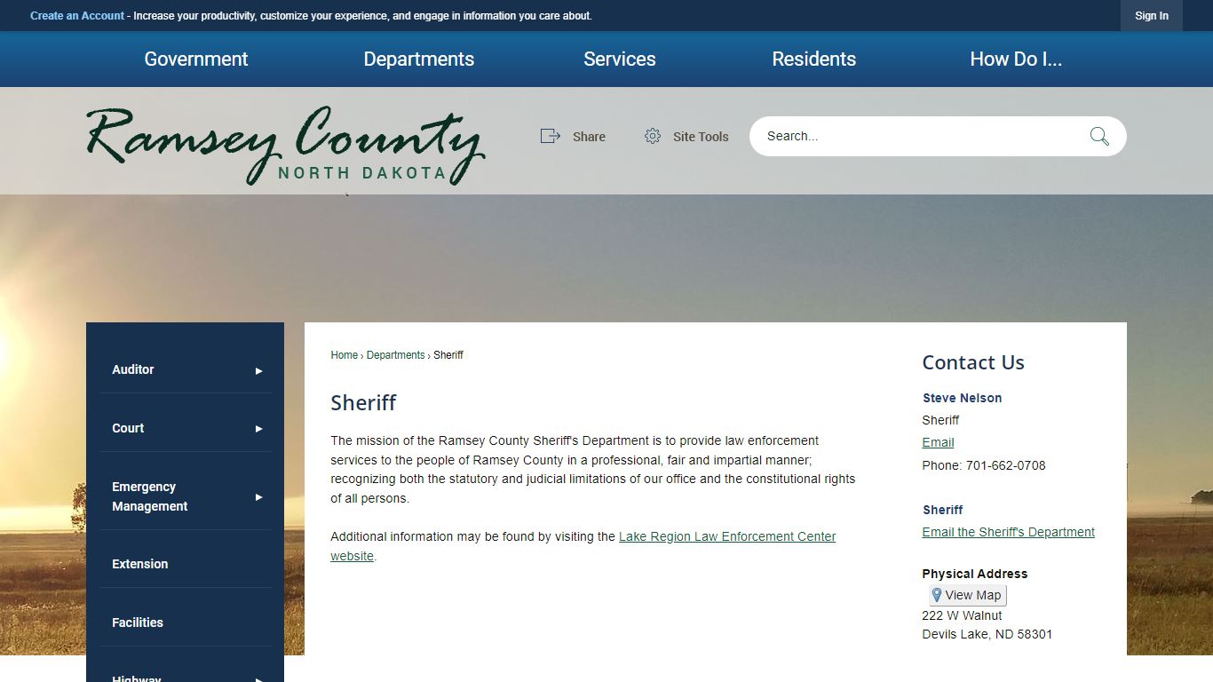 Sheriff | Ramsey County, ND